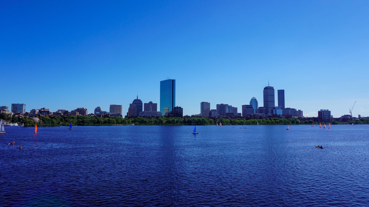 Boston skyline over the Charles River, Massachusetts