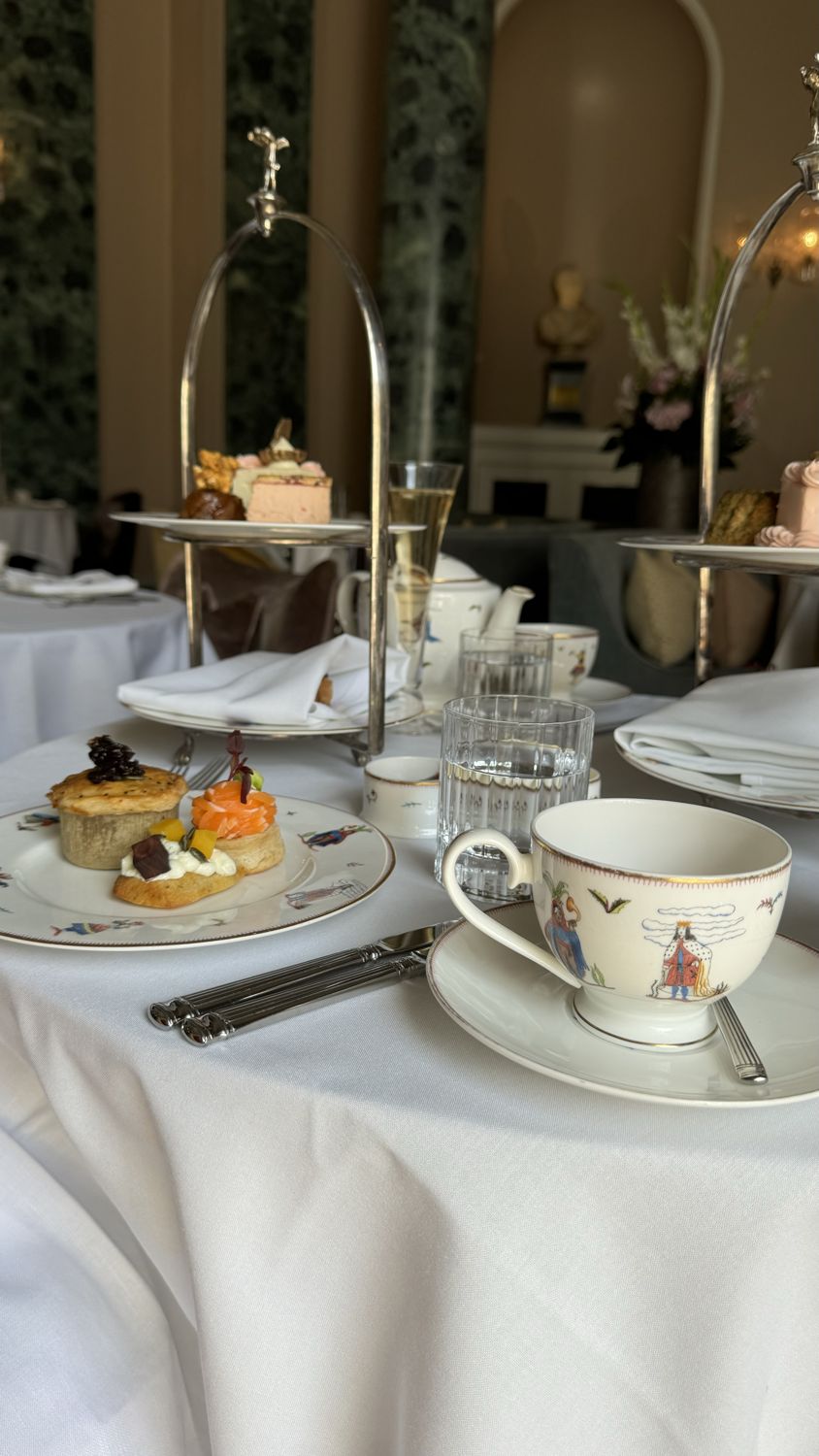 Afternoon tea spread in London, England